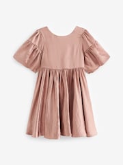 Pale Pink Textured Satin Dress (3-16yrs) - Image 5 of 7