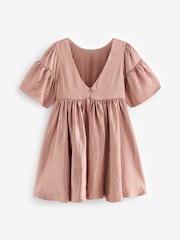 Pale Pink Textured Satin Dress (3-16yrs) - Image 6 of 7