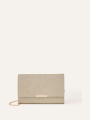 Accessorize Gold Sparkle Box Clutch - Image 1 of 3