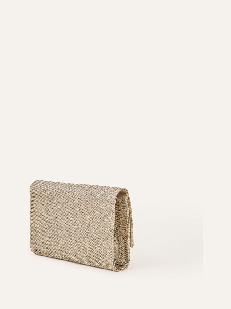 Accessorize Gold Sparkle Box Clutch - Image 2 of 3