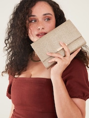 Accessorize Gold Sparkle Box Clutch - Image 3 of 3