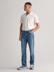 GANT Cream Contrast Collar Polo Shirt - Image 3 of 5