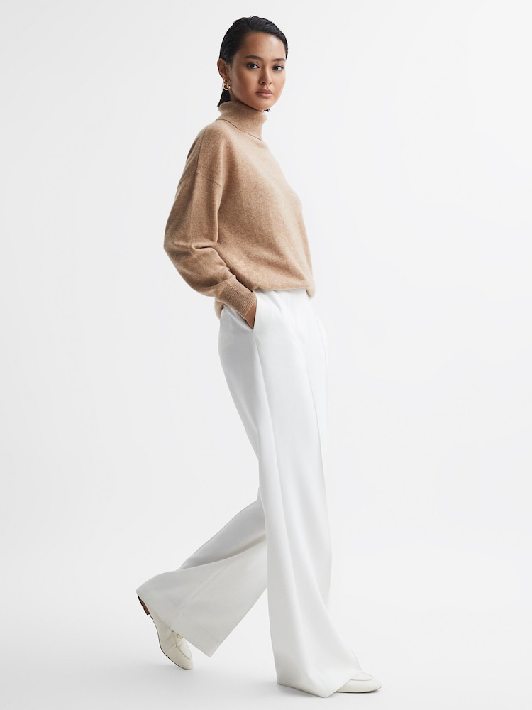 Reiss Camel Mabel Fitted Cashmere Roll Neck Top - Image 5 of 5 Reiss Camel Mabel Fitted Cashmere Roll Neck Top - Image 5 of 5