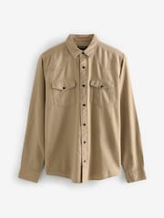 Natural Twin Pocket Textured Long Sleeve Shirt - Image 4 of 6