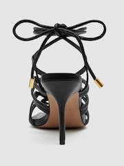Reiss Black Keira Strappy Open Toe Heeled Sandals - Image 5 of 5