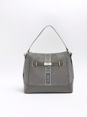 River Island Grey Monogram Webbing Front Slouch Bag - Image 2 of 6