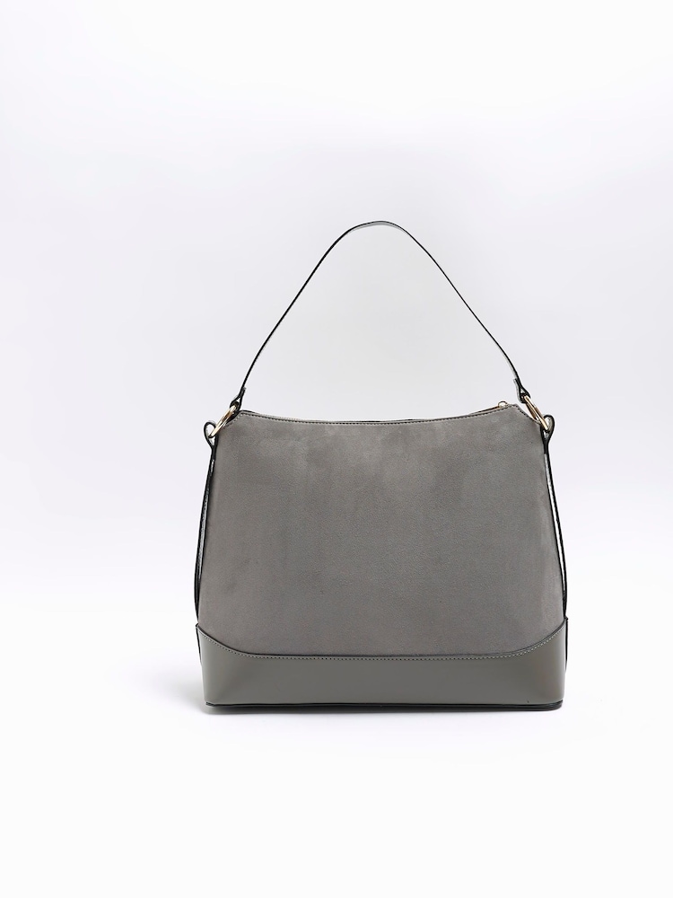 River Island Grey Monogram Webbing Front Slouch Bag - Image 3 of 6