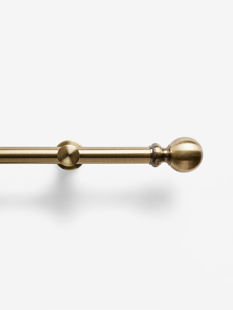 Antique Brass 4m Bendable Bay Window Curtain Pole Kit - Image 2 of 3