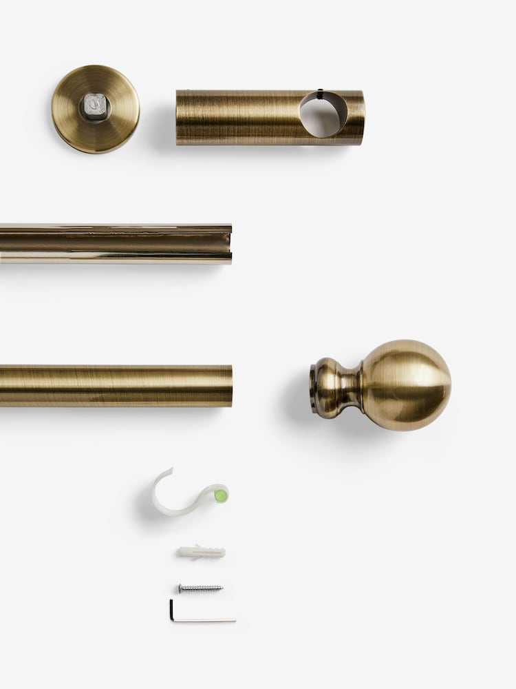 Antique Brass 4m Bendable Bay Window Curtain Pole Kit - Image 3 of 3