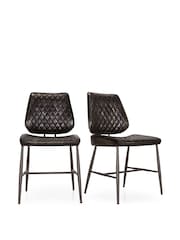 Design Décor Tarnished Black Set of 2 Carson Dining Chairs - Image 1 of 5