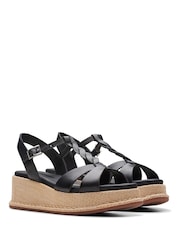 Clarks Black Leather Kimmei Twist Sandals - Image 3 of 6