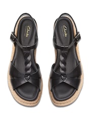 Clarks Black Leather Kimmei Twist Sandals - Image 5 of 6
