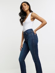 River Island Blue High Rise Slim Straight Jeans - Image 3 of 5