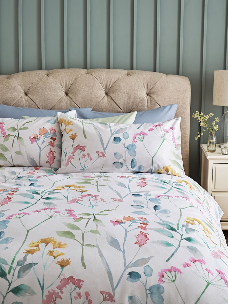 Pastel Isla Watercolour Floral 100% Cotton Duvet Cover and Pillowcase Set - Image 2 of 3
