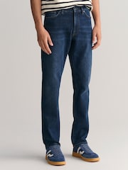GANT Dark Blue Worn In Slim Fit Jeans - Image 1 of 8