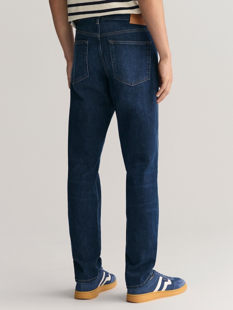 GANT Dark Blue Worn In Slim Fit Jeans - Image 2 of 8