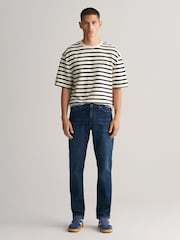 GANT Dark Blue Worn In Slim Fit Jeans - Image 3 of 8