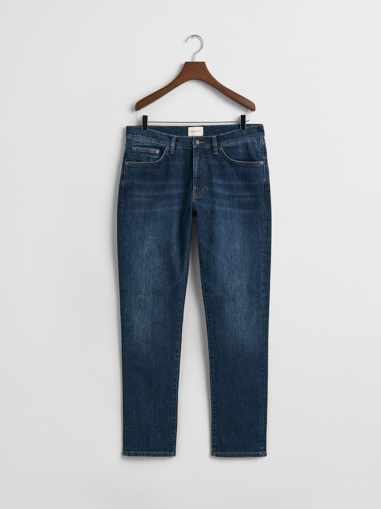 GANT Dark Blue Worn In Slim Fit Jeans - Image 5 of 5