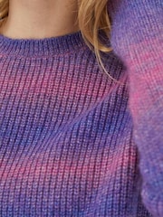 FatFace Purple Ombre Stripe Crew Jumper - Image 3 of 5