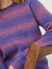 FatFace Purple Ombre Stripe Crew Jumper - Image 4 of 5