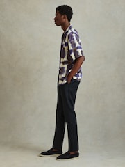Reiss Purple Multi Molino Relaxed Tie Dye Cuban Collar Shirt - Image 3 of 6