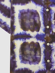 Reiss Purple Multi Molino Relaxed Tie Dye Cuban Collar Shirt - Image 6 of 6