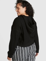 Victoria's Secret PINK Pure Black Full Zip Cable Knit Hoodie - Image 2 of 3