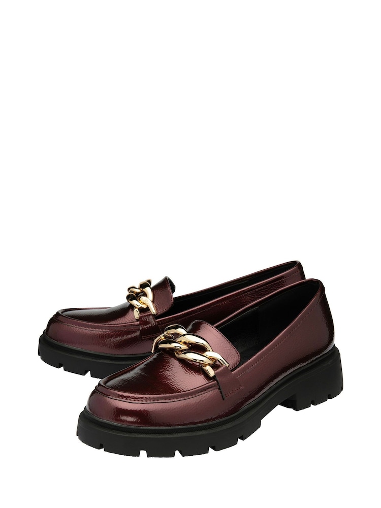 Lotus Burgundy Red Patent Loafers - Image 2 of 4