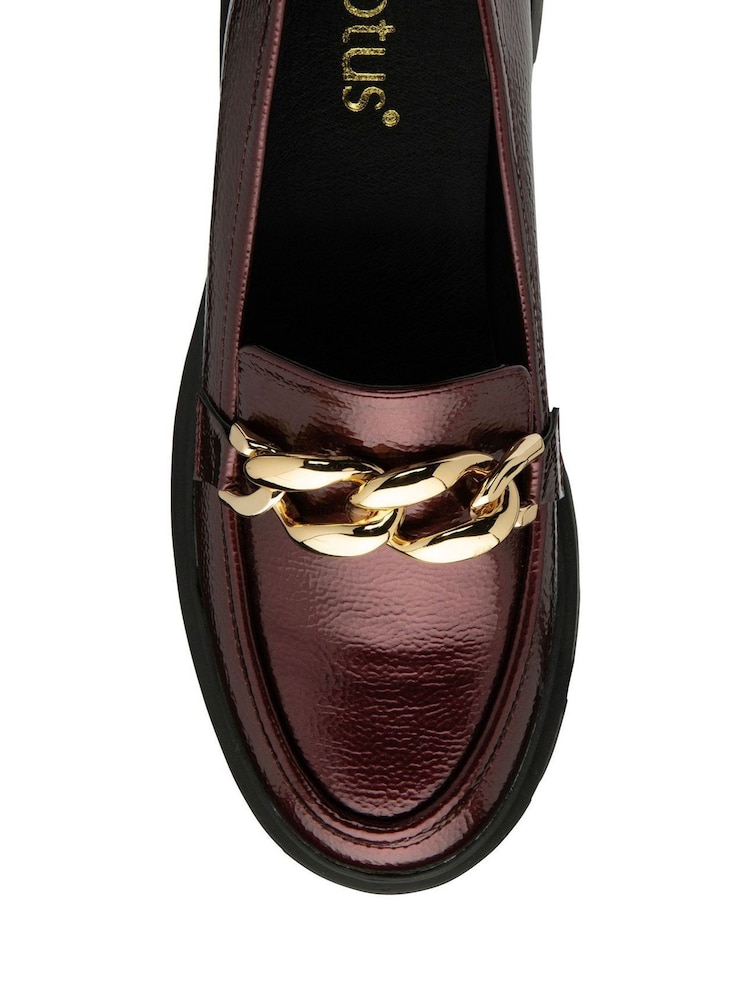 Lotus Burgundy Red Patent Loafers - Image 4 of 4
