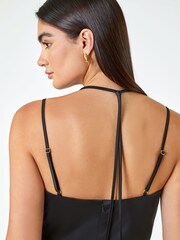 Roman Black Luxe Floral Fit & Flare Maxi Dress - Image 5 of 5