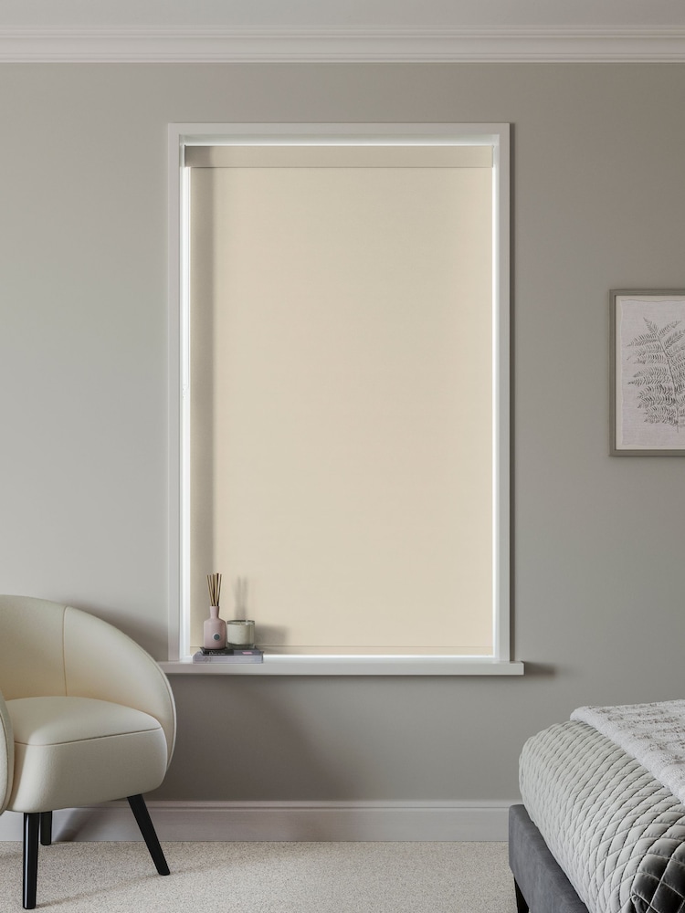 Natural Plain Blackout Made to Measure Blackout Roller Blind - Image 2 of 6