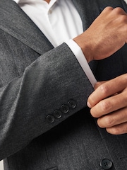 Grey Tailored Wool Blend Herringbone Suit Jacket - Image 5 of 11