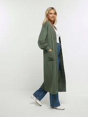 River Island Green Mixed Rib Maxi Cardigan - Image 4 of 6