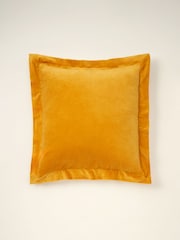 Truly Gold Velvet Flange Square 100% Cotton Cushion - Image 2 of 3