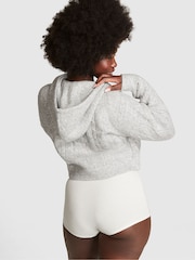 Victoria's Secret PINK Heather Grey Full Zip Cable Knit Hoodie - Image 2 of 3