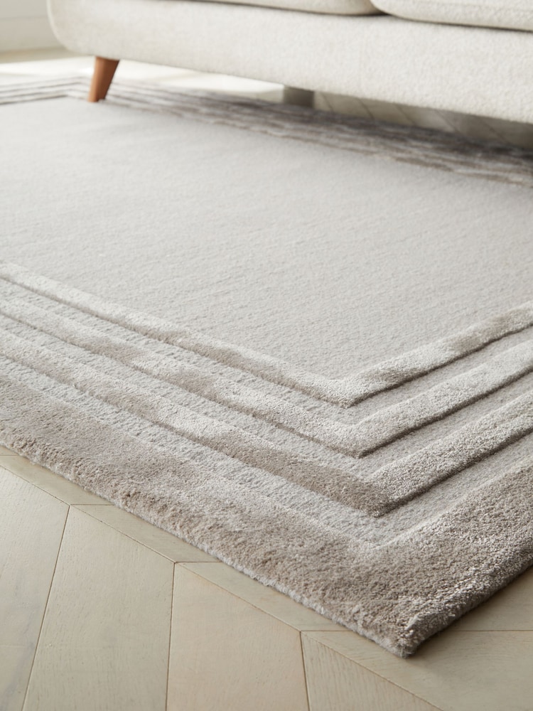 Grey Claremont Border Rug - Image 2 of 5
