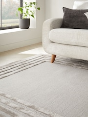 Grey Claremont Border Rug - Image 3 of 5