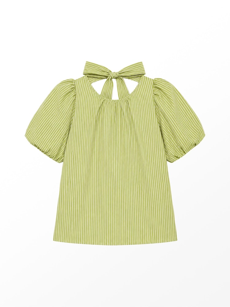Ro&Zo Green Stripe Bow Back Top - Image 4 of 4