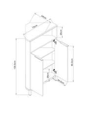 Dark Bronx Oak Effect Corner Cabinet - Image 6 of 10