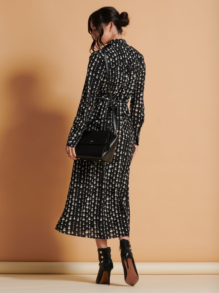 Jolie Moi Black Wrap Shirt Maxi Dress - Image 2 of 6
