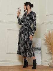 Jolie Moi Black Wrap Shirt Maxi Dress - Image 5 of 6
