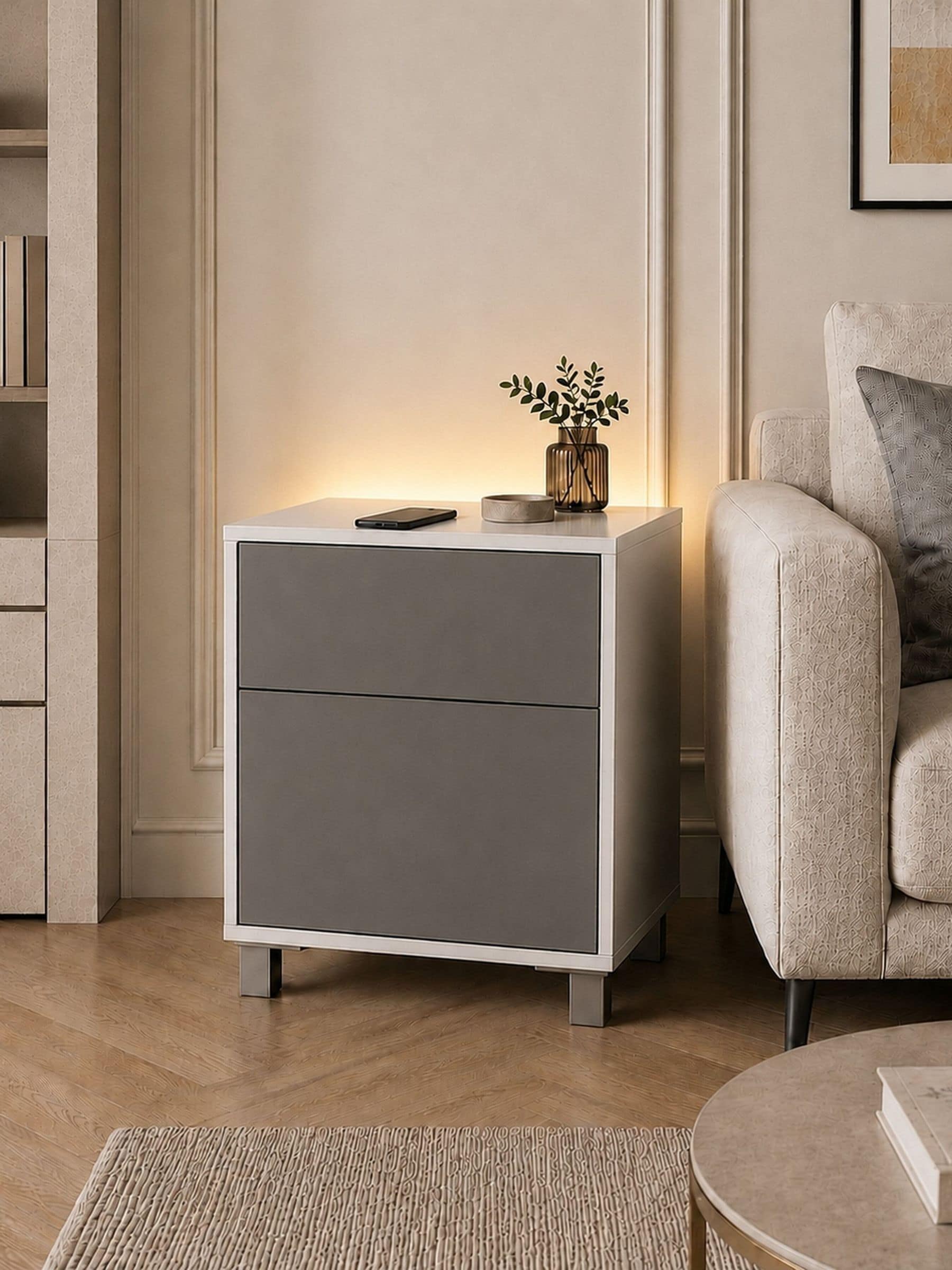 Rackhams White Frank Olsen S-Tech Lamp Table - Image 2