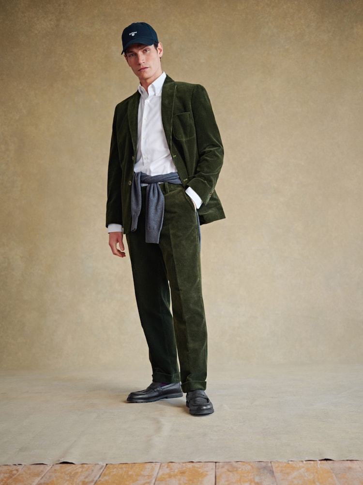 Barbour® Green Corduroy Slim Fit Suit Jacket - Image 2 of 19