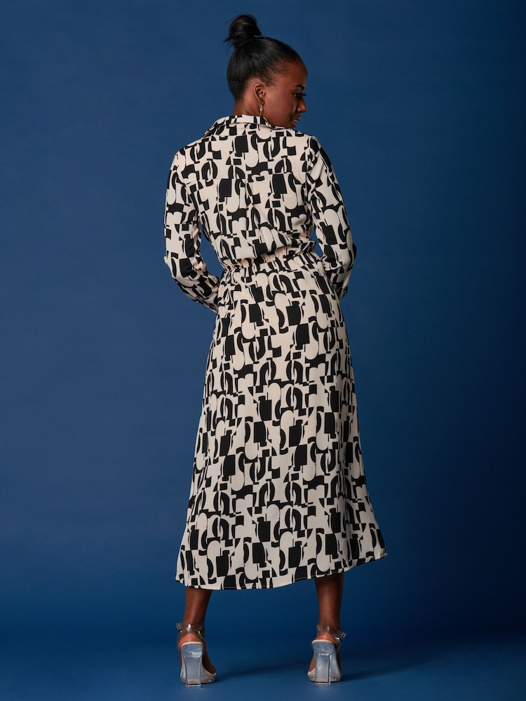 Jolie Moi Cream Wrap Shirt Maxi Dress - Image 2 of 6