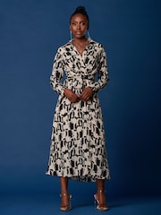 Jolie Moi Cream Wrap Shirt Maxi Dress - Image 3 of 6