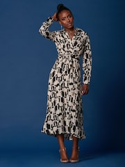 Jolie Moi Cream Wrap Shirt Maxi Dress - Image 4 of 6