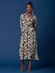 Jolie Moi Cream Wrap Shirt Maxi Dress - Image 5 of 6