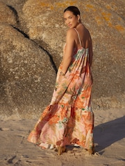 Multi Myleene Klass Printed Orange Sundress - Image 3 of 6