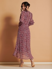 Jolie Moi Red Chiffon Print Maxi Dress - Image 2 of 6