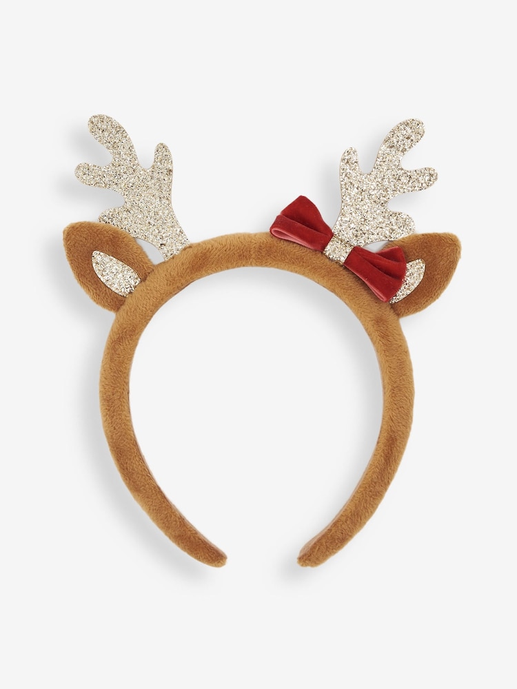 JoJo Maman Bébé Brown Reindeer Headband - Image 1 of 5